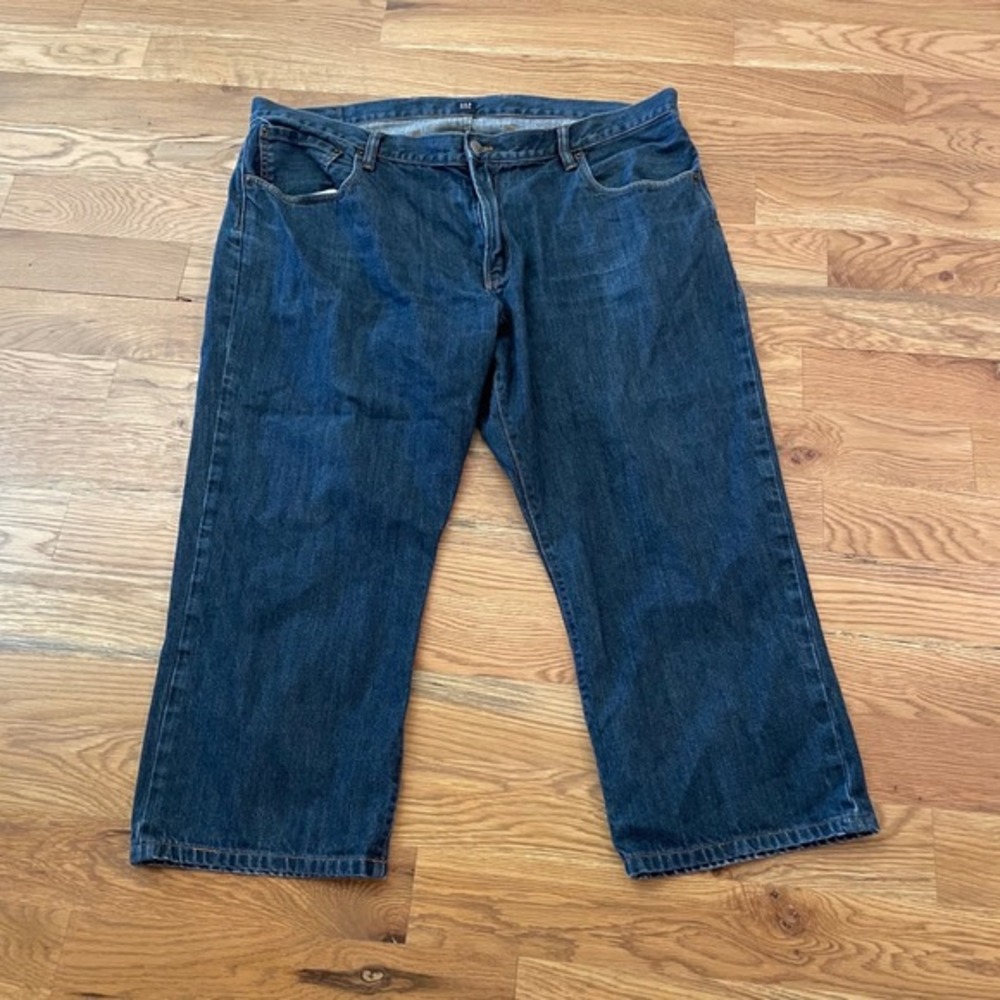 GAP Denim Jeans Mens Size‎ 42x30 Dark Wash Cropped Casual Relaxed Fit